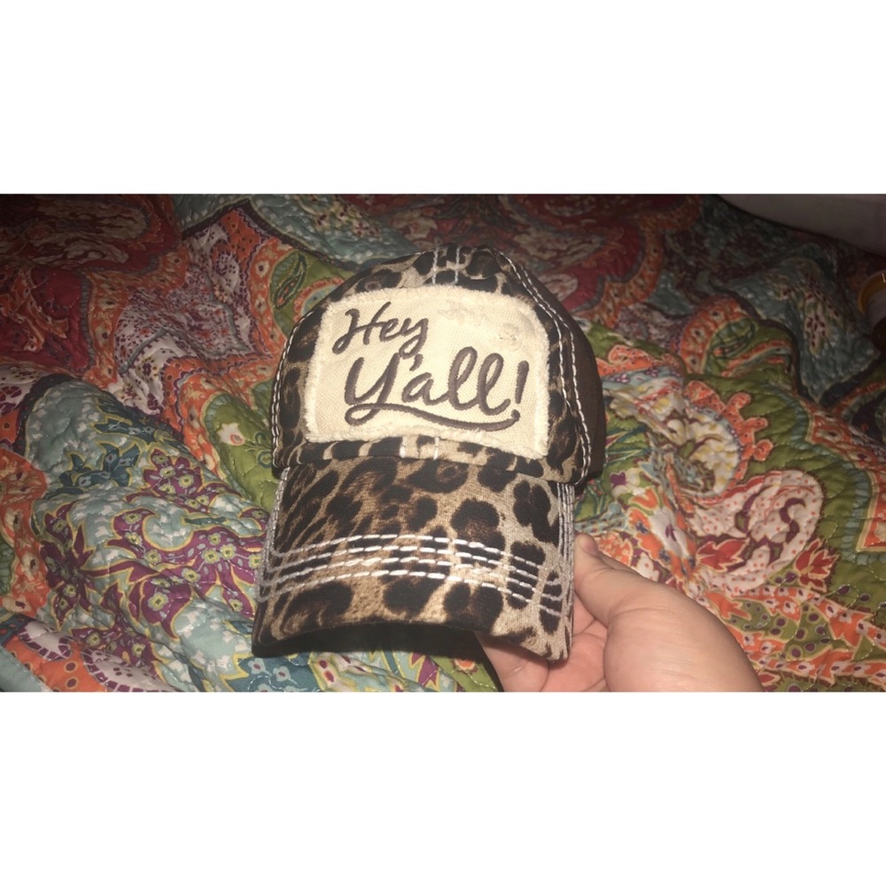 Cheetah Print “Hey Y’all” Hat